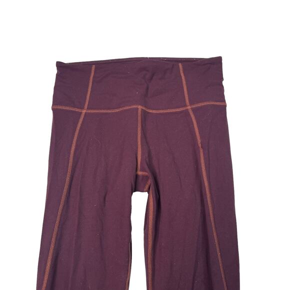 Athleta Salutation Capri Power Vita Crop Leggings Maroon Womens Small - Picture 3 of 6